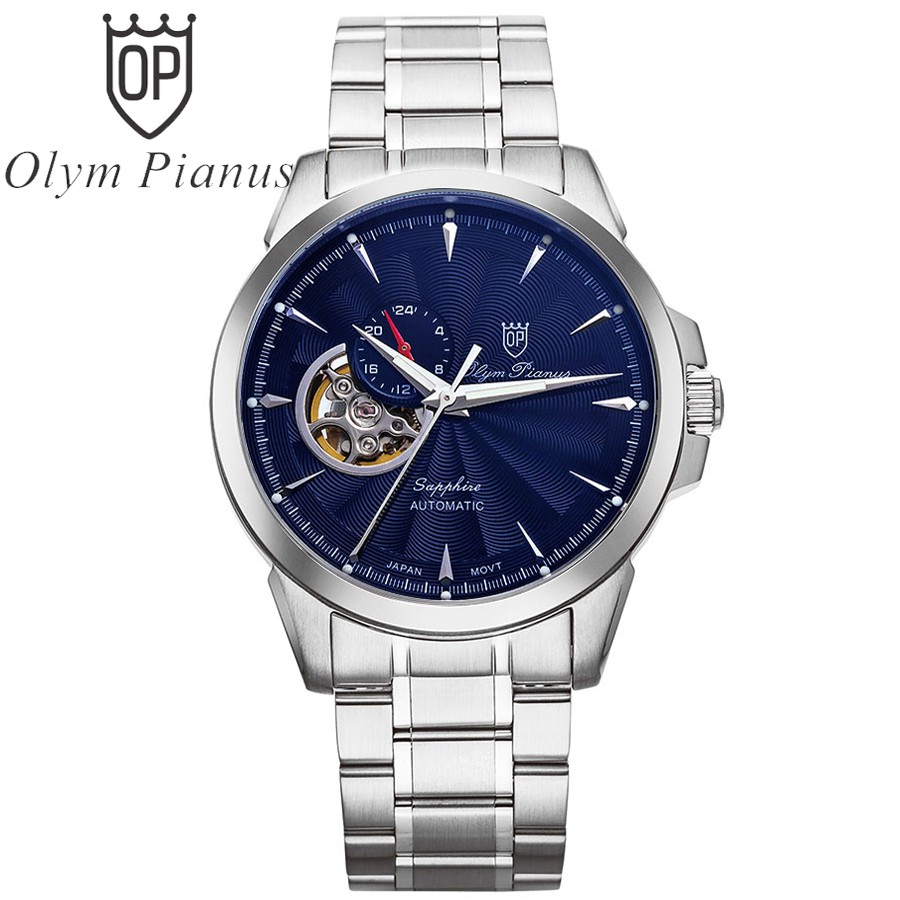 Đồng hồ nam dây kim loại Automatic Olym Pianus OP990-083 OP990-083AMS xanh