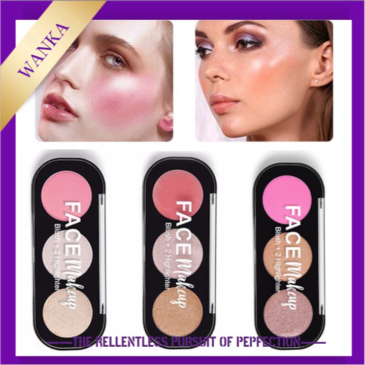 Bảng phấn má hồng 3 màu xinh xắn tiện dụng