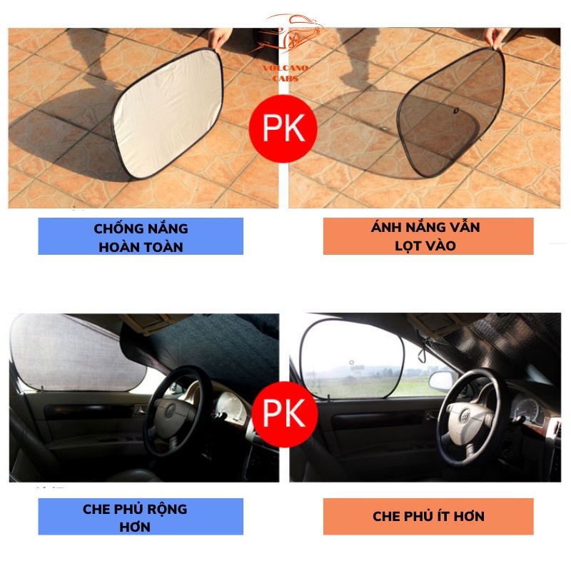Tấm che nắng ô tô, tấm chắn nắng xe hơi tráng bạc combo 6 tấm chống nóng, cách nhiệt, phản quang loại tự dính đa năng