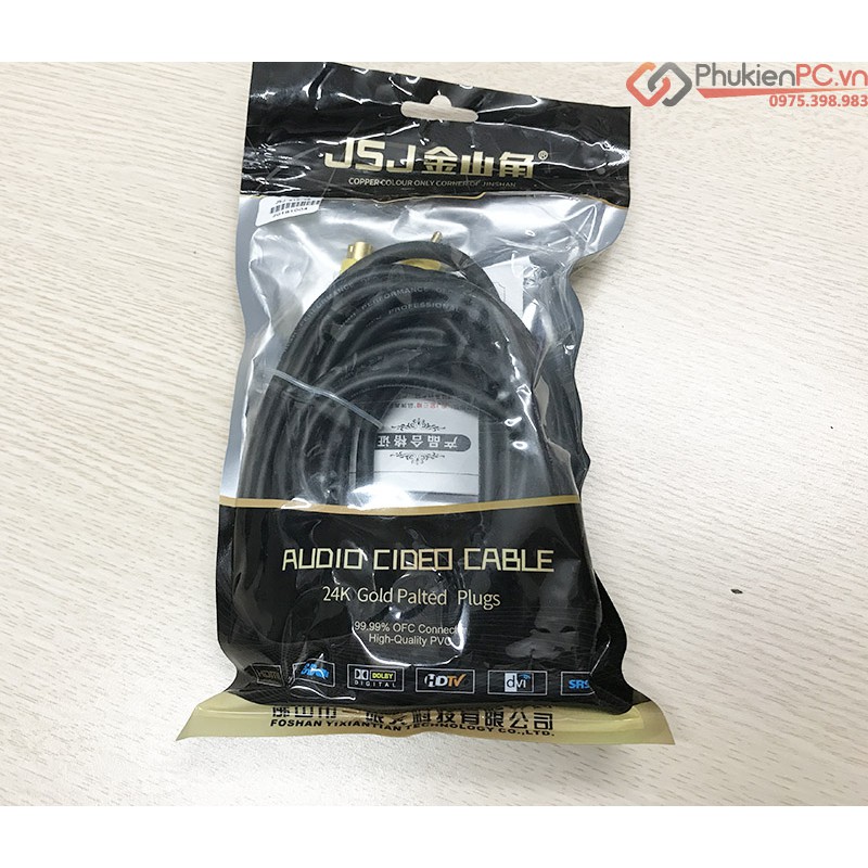 Cáp 4Pin S-Video sang AV RCA dài 5 mét, cho máy siêu âm, nội soi. Cáp chuyển đổi 2 chiều AV RCA to SVideo Cable 5M