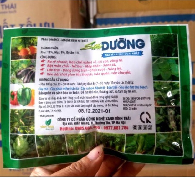 Phân Siêu Dưỡng Đạm Magie tăng xanh dày lá, bóng sáng lá, dưỡng Rau Ăn Lá, Măng Tây, rau thơm gói 100g