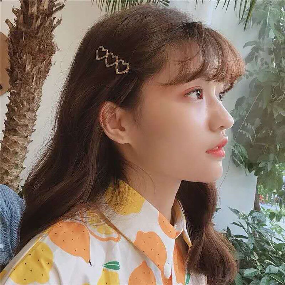 Kẹp Tóc Hình Trái Tim Rỗng Đơn Giản Phong Cách Hàn Quốc Nhiều Màu Cho Nữ