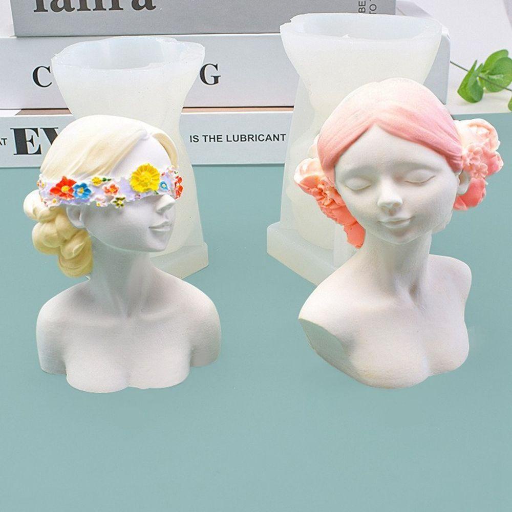 Khuôn Silicone Làm Đồ Thủ Công DIY Hình Cô Gái Bịt Mắt Sáng Tạo Dễ Sử Dụng