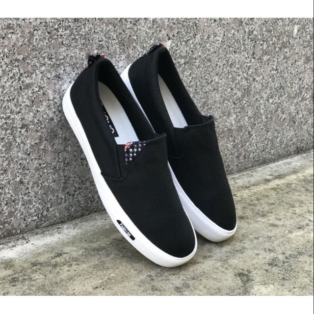 Giày lười nam màu đen vải kaki