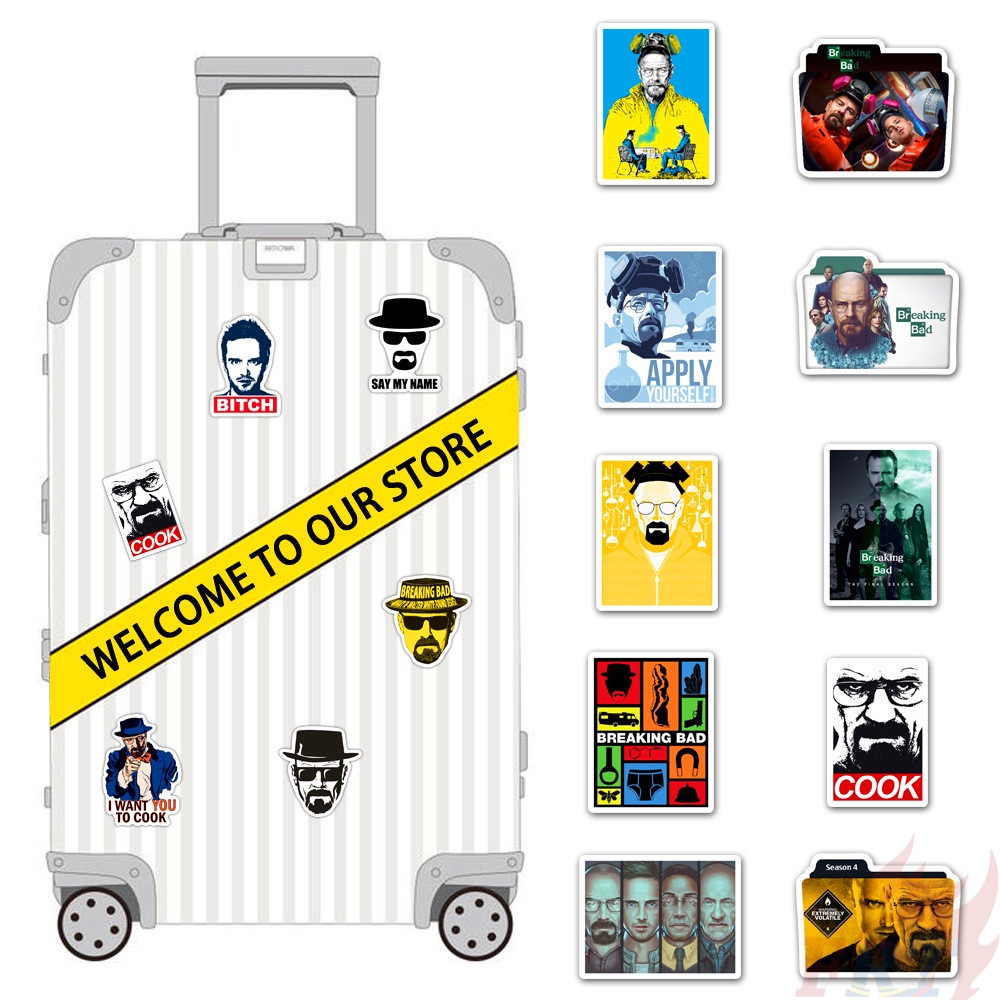 Bộ 100 Miếng Dán Họa Tiết Breaking Bad Màu Trắng Thời Trang Diy