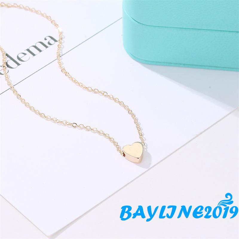 Vòng cổ Sợi Xích Mặt Hình Trái Tim Mini Màu Sắc Đơn Giản Dành Cho Nữ