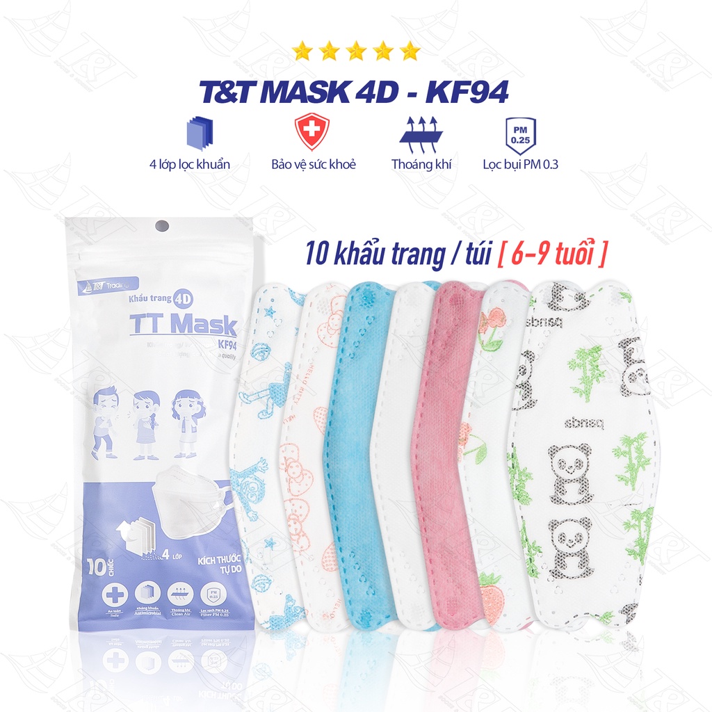 [ 10 chiếc ] Khẩu trang y tế 4D-KF94 4 lớp người lớn trẻ em Xuất Hàn - Chính hãng TT MASK | BigBuy360 - bigbuy360.vn