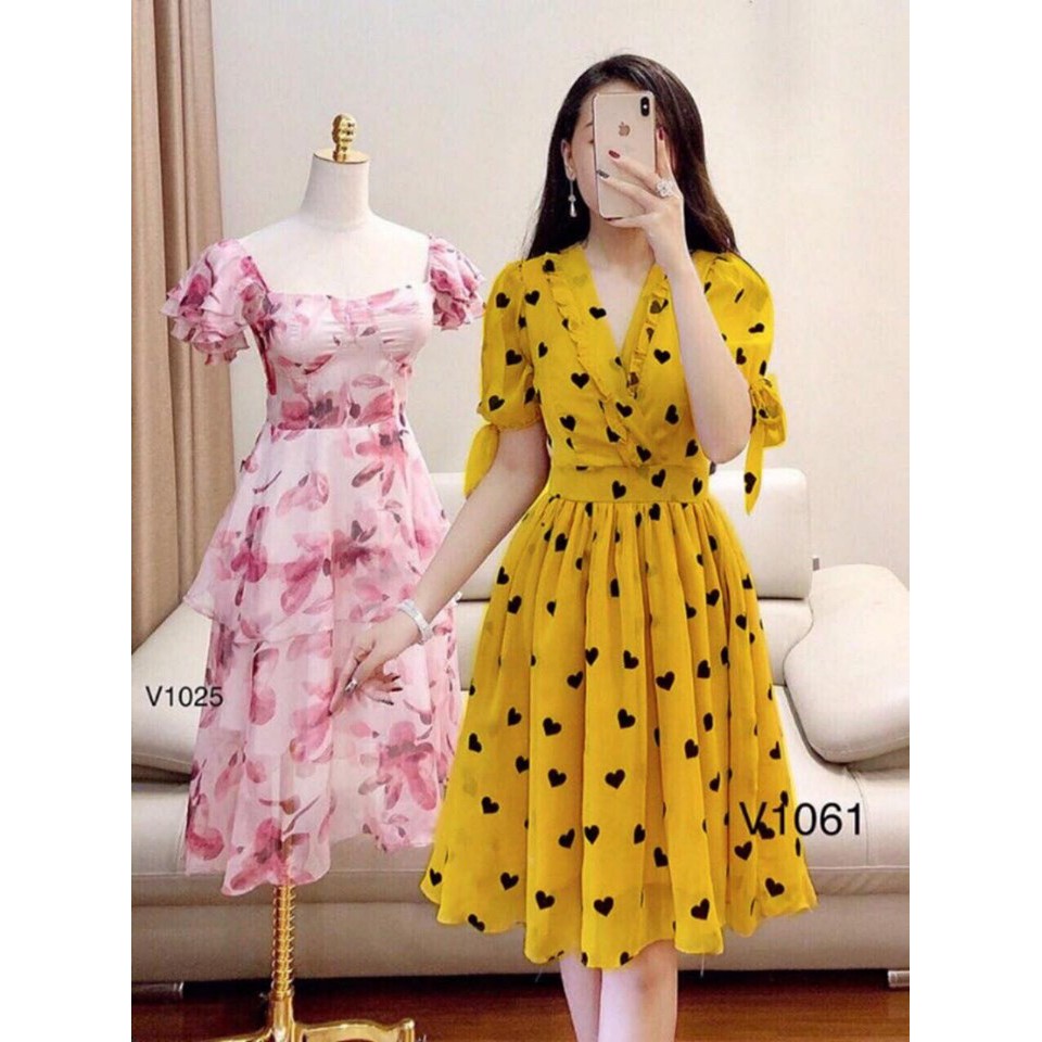 [XẢ KHO] VÁY ĐẦM VOAN HỌA TIẾT TRÁI TIM SIÊU DỄ THƯƠNG THỜI TRANG NỮ THIẾ KẾ ARAVA DV01 | BigBuy360 - bigbuy360.vn