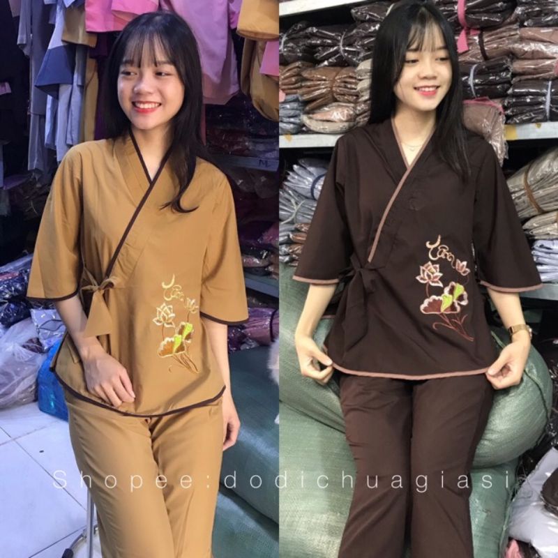 #đồ lam đi chùa#chéo nơ thêu