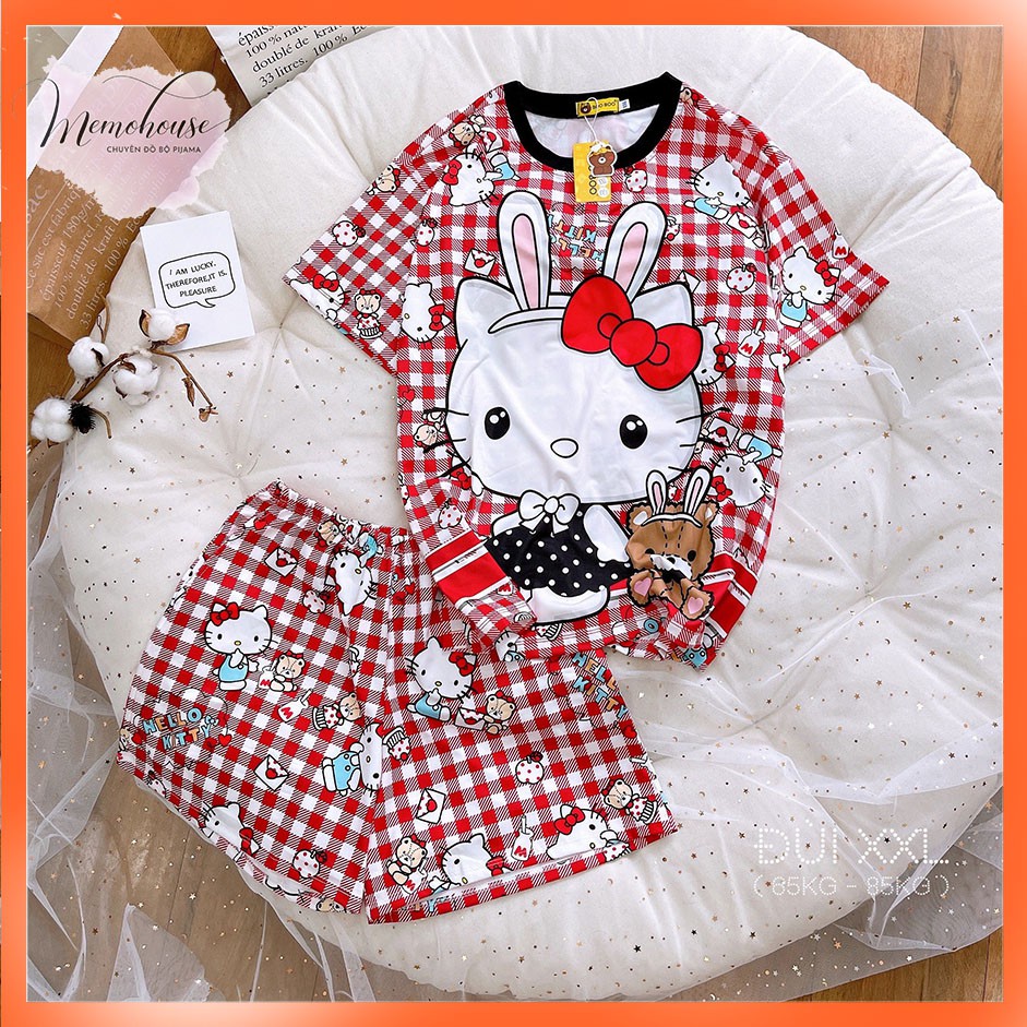 Đồ Bộ Thun Cotton ĐÙI BIGSIZE Hoạt Hình Dễ Thương (FORM DƯỚI 85KG)