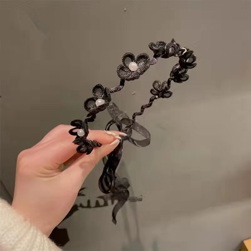 Băng Đô Bện Dây Đính Hoa Thời Trang Nữ Tính