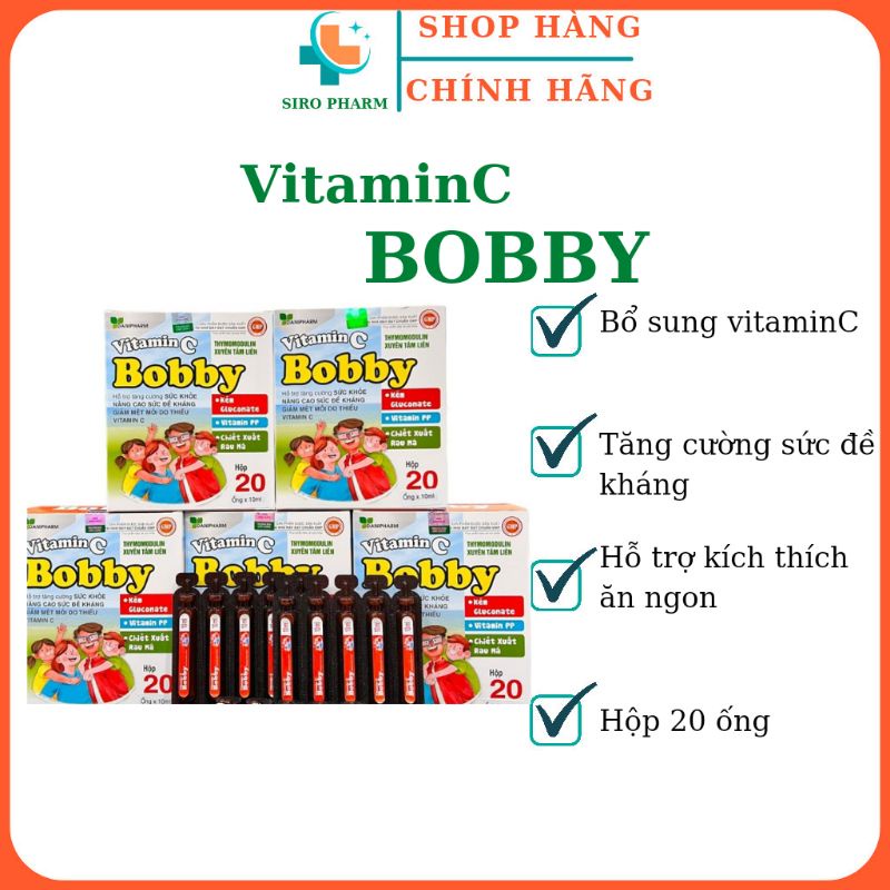 Vitamin C BOBBY bổ sung vitaminC  tăng sức đề kháng cho trẻ  Hộp 20 ống