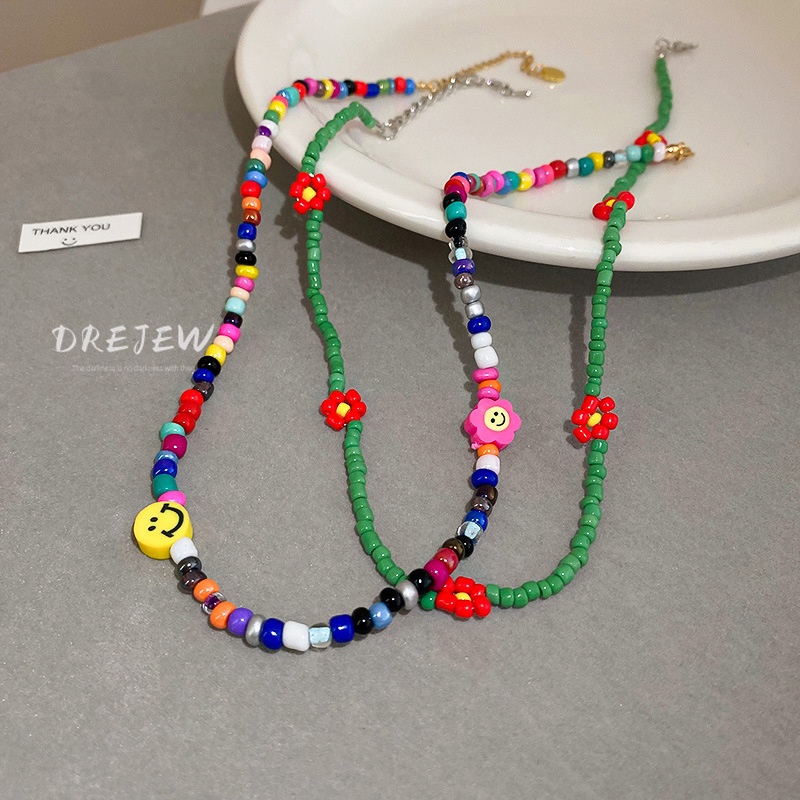 DREJEW Dây chuyền mặt tnhiều màu dễ thương ngọt ngào thời trang cho nữ