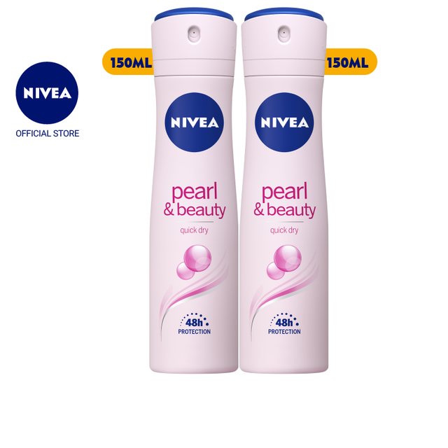Bộ đôi Xịt ngăn mùi NIVEA Pearl Beauty ngọc trai quyến rũ (150ml/chai) – 83731
