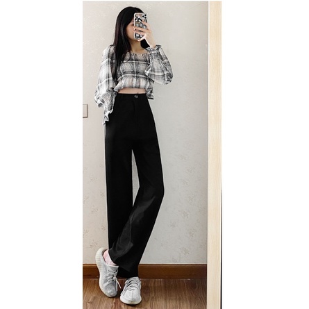 Quần tây nữ, quần nữ ống rộng 1 nút size 26-30 chất mịn đẹp SKUQ-02A