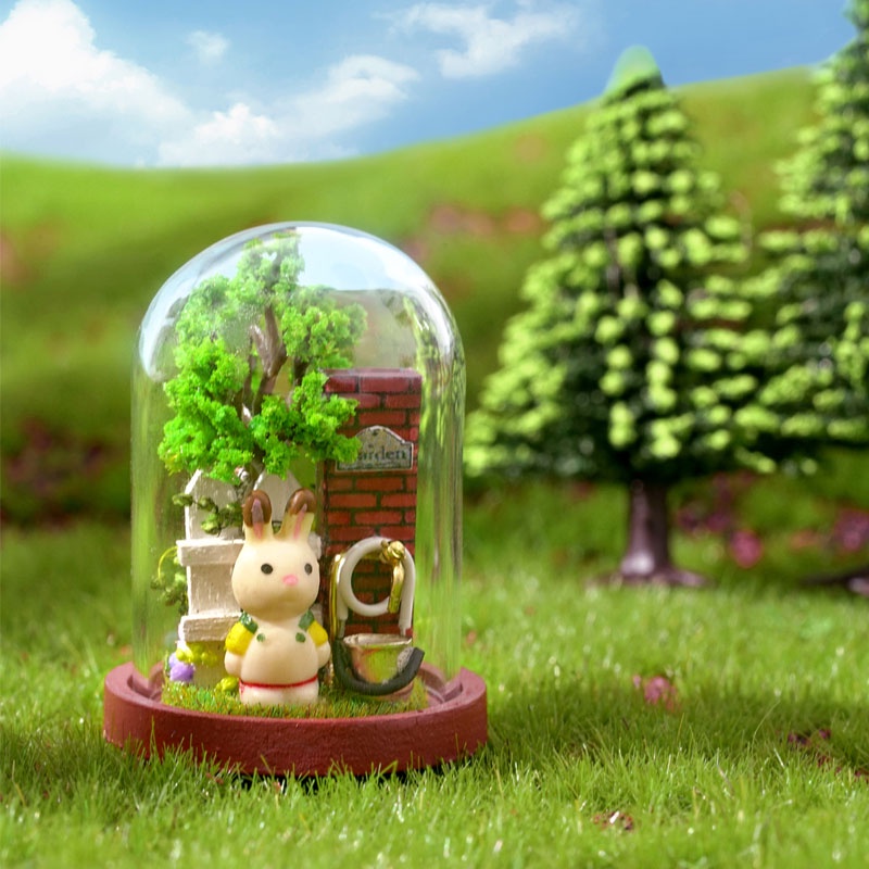 Nhà búp bê lồng kính lắp ráp mini siêu dễ thương cực kì dễ ráp cho người mới chơi tặng kèm keo dán và dụng cụ lắp ráp