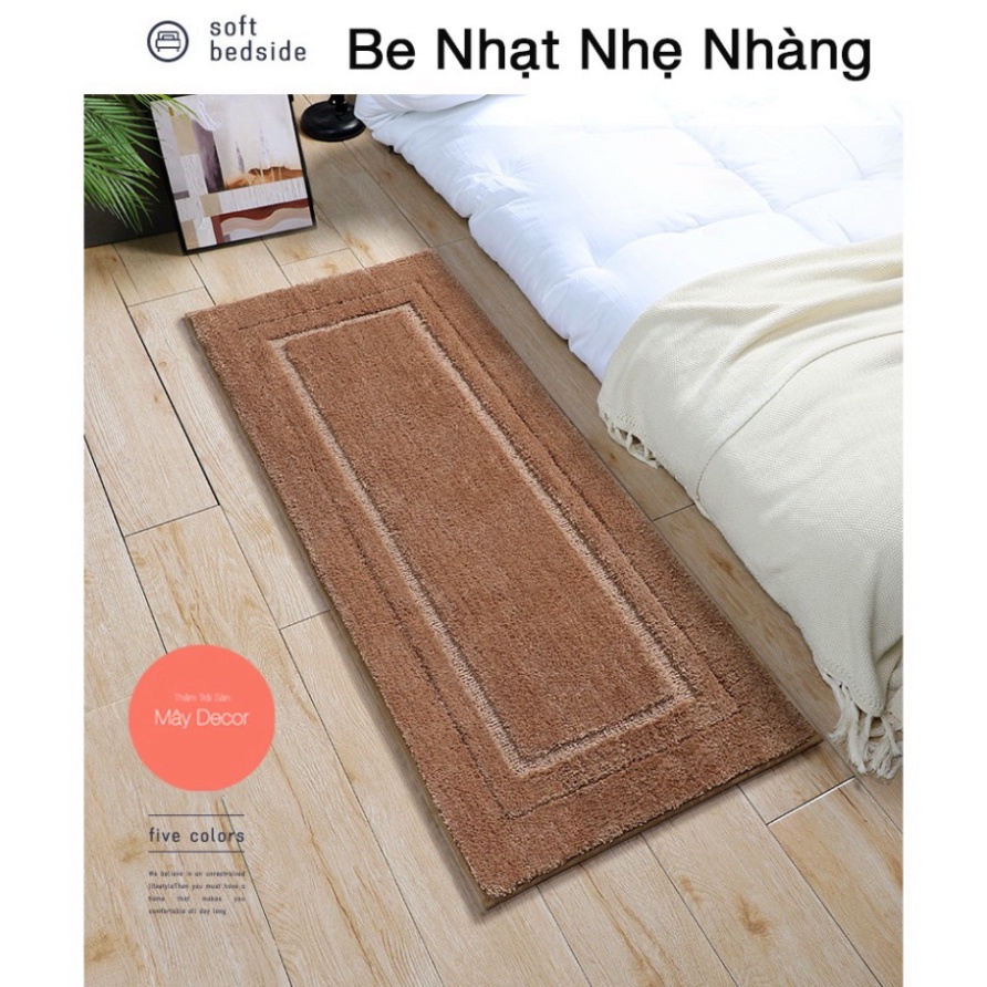 (giá sỉ) Thảm lau chân trải sàn bếp trơn màu  Decor bề mặt lông mềm mịn thấm nước 4 size 40x60, 50x80, 50x120,50X150CM