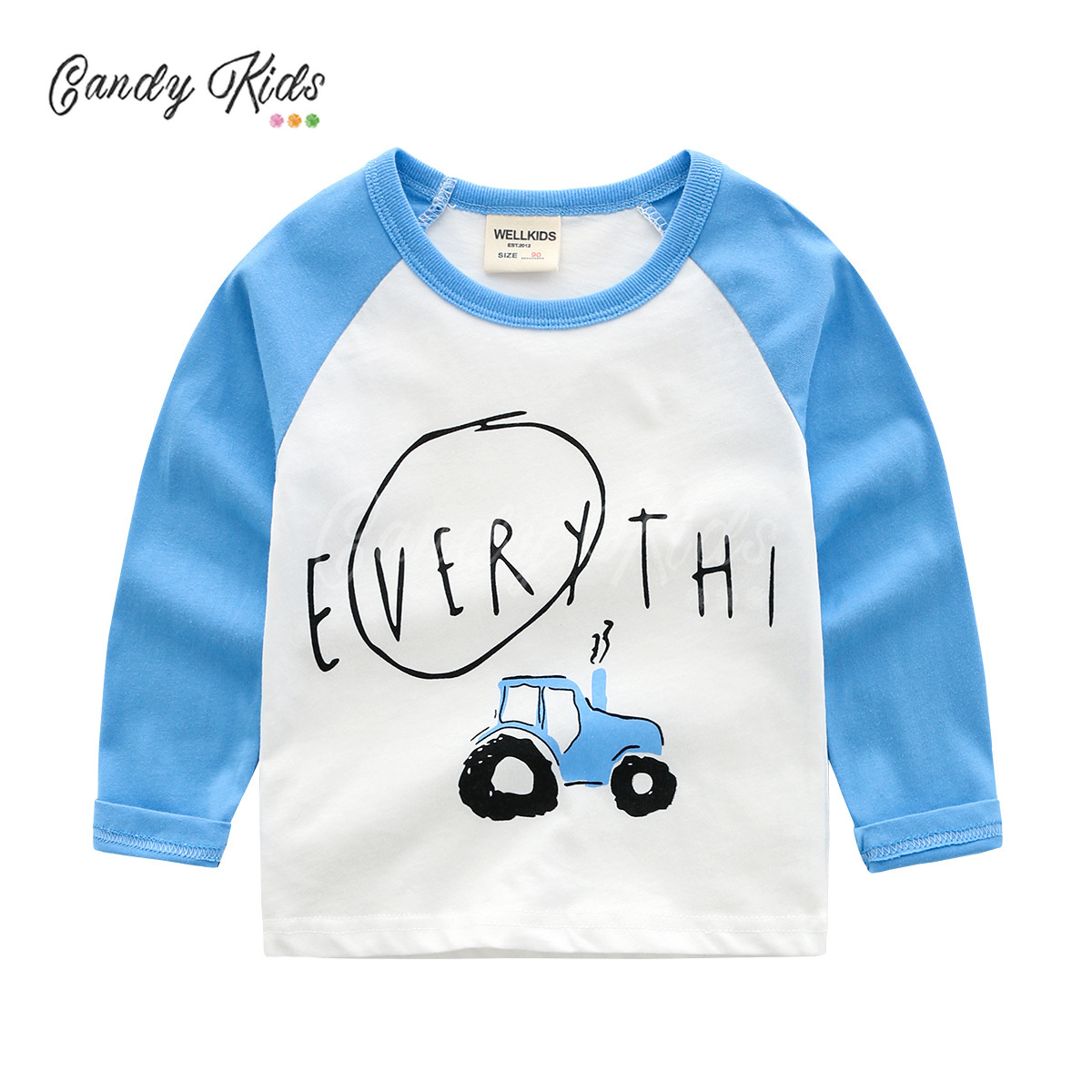 Boys' Cotton Long-Sleeved Casual round Neck Baby T-shirt Children's Fashion Shirt
