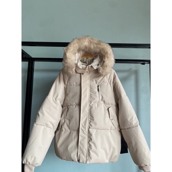 Áo phao mũ lông hàng Shop có video ảnh thật - tháo lông mũ-( phao khóa ngực)