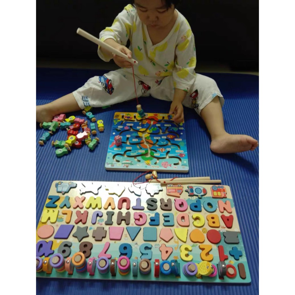Bộ đồ chơi gỗ thông minh 6in1 rèn trí nhớ, kích thích tư duy và sáng tạo