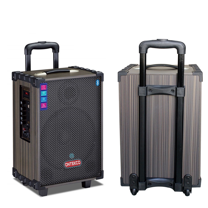 Loa kéo chống hú di động Ontekco 8001 bass 20cm kết nối blutooth -kèm 1 mic karaoke không dây- Gọn nhẹ dễ dàng mang theo