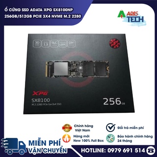 [HÀNG CHÍNH HÃNG] Ổ Cứng SSD ADATA XPG SX8100NP 256GB/512GB PCIe 3×4 NVMe M.2 2280