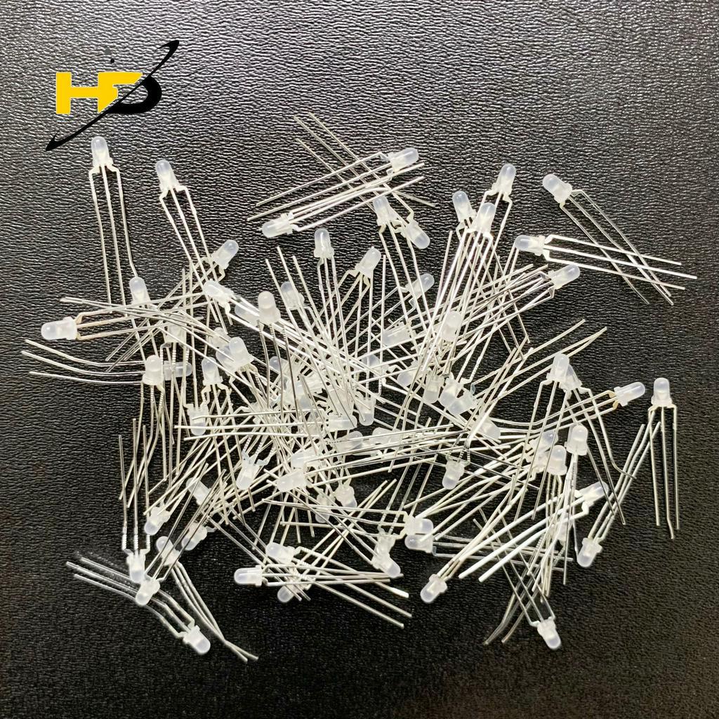 Gói 20 Chiếc Led 3mm Đầu Tròn 2 Màu Xanh Lá Và Đỏ K Chung 3 Chân Cắm