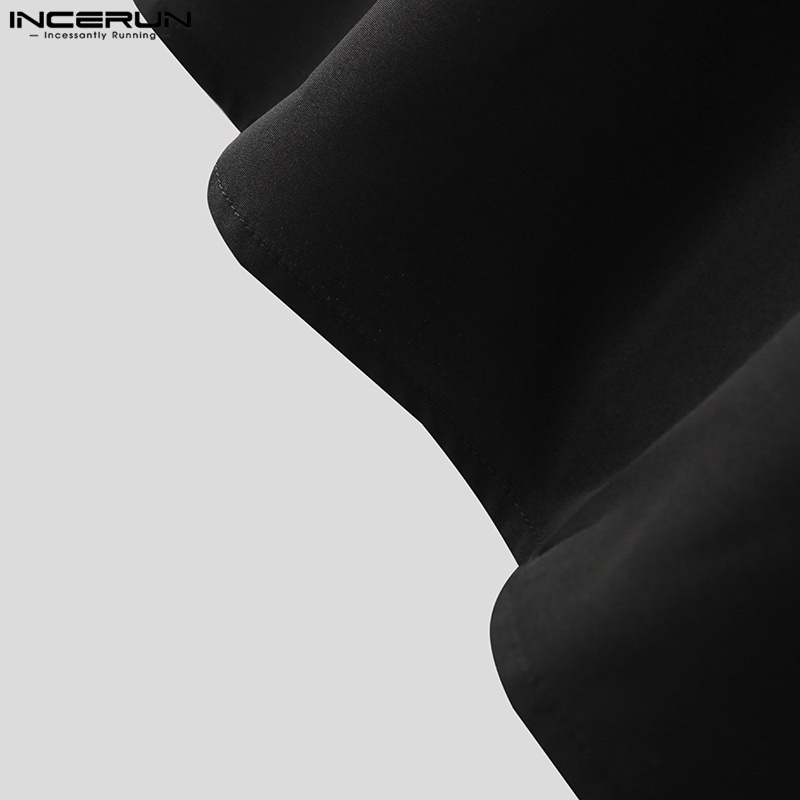 Áo sơ mi INCERUN dáng rộng in màu độc lạ phong cách mùa hè cho nam