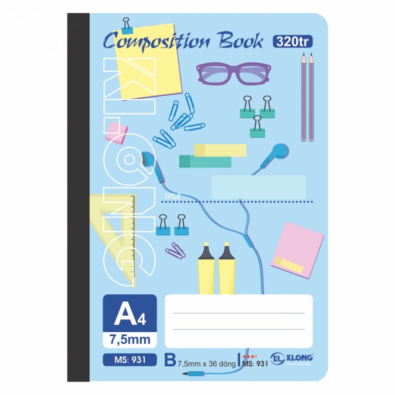 Sổ may dán gáy A4 - 320 trang KLONG MS: 931