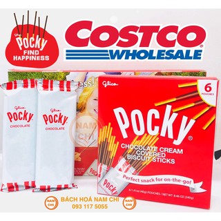 [TÁCH LẺ] BÁNH QUE SOCOLA POCKY CHOCOLATE CREAM COVERED BISCUIT STICKS SHARE HAPPINESS 40G 240G (CHUẨN HÀNG COSTCO USA)