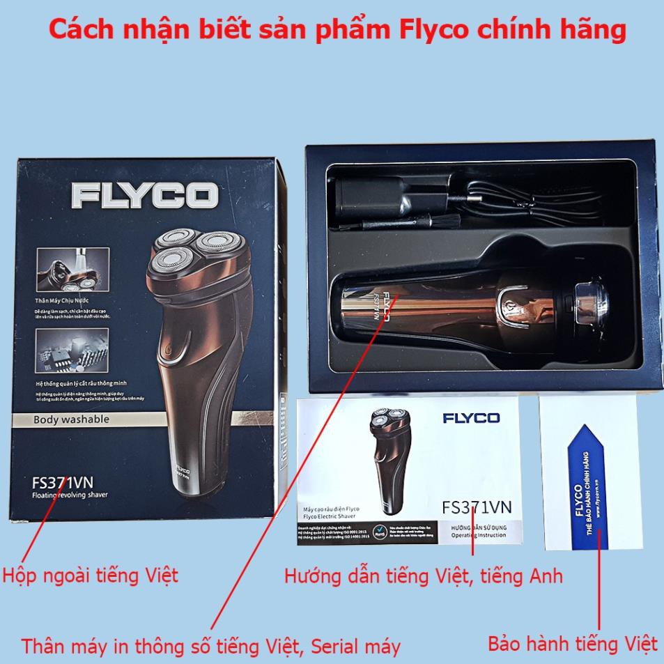 [TB02] Máy cạo râu Flyco 3 lưỡi dao có chức năng tỉa tóc mai FS330VN - FS360VN - FS371VN