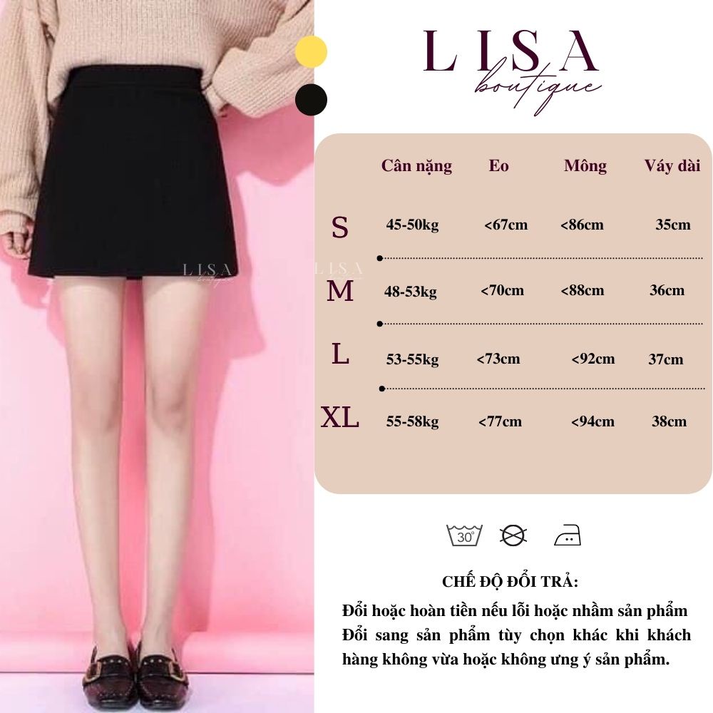 Chân váy chữ A LISA9X dáng ngắn, cạp cao hack dáng, vải tuyết mưa dày dặn, khóa sau giọt lệ FREESHIP + QÙA 0Đ V002 | BigBuy360 - bigbuy360.vn