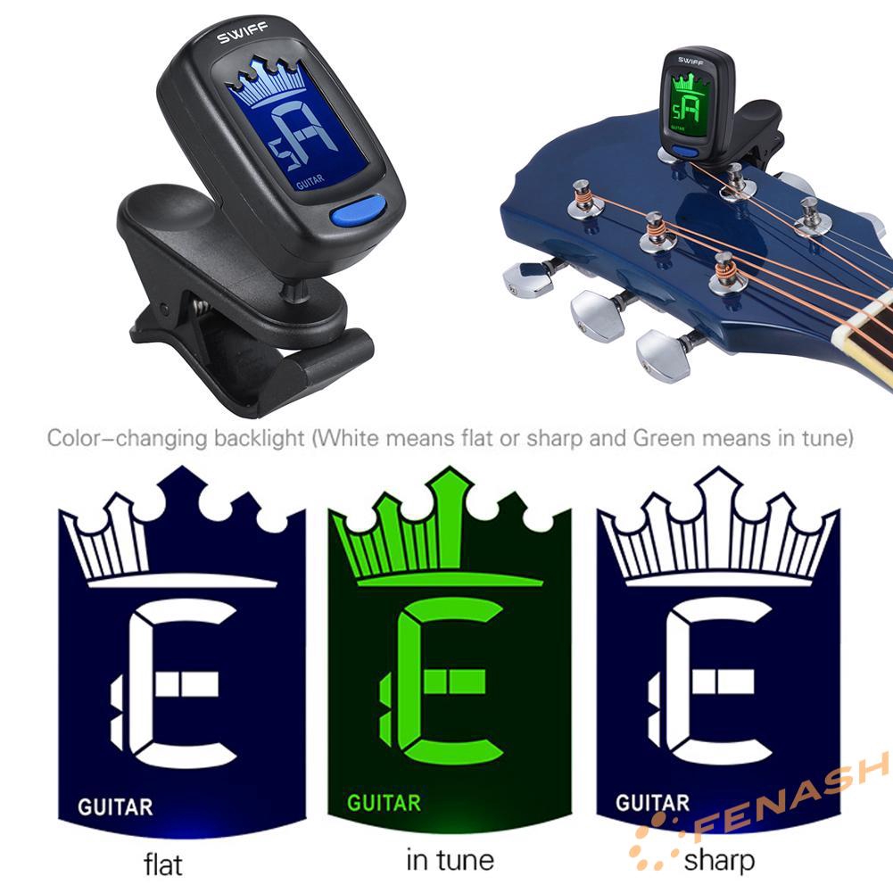 FE Clip-on Digital Crown LCD Tuner for Classic Folk Acoustic Guitar Chromatic