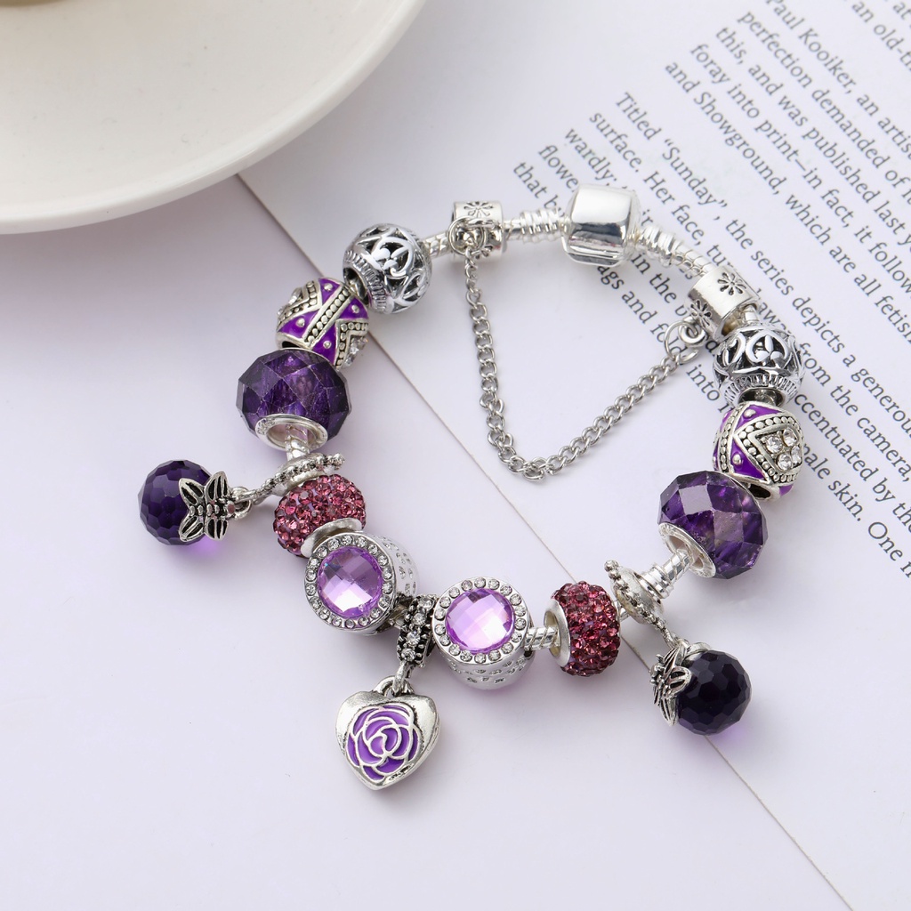 Vòng Tay Mặt Trái Tim Đính Đá Zircon 3 Màu Thời Trang Cho Nữ