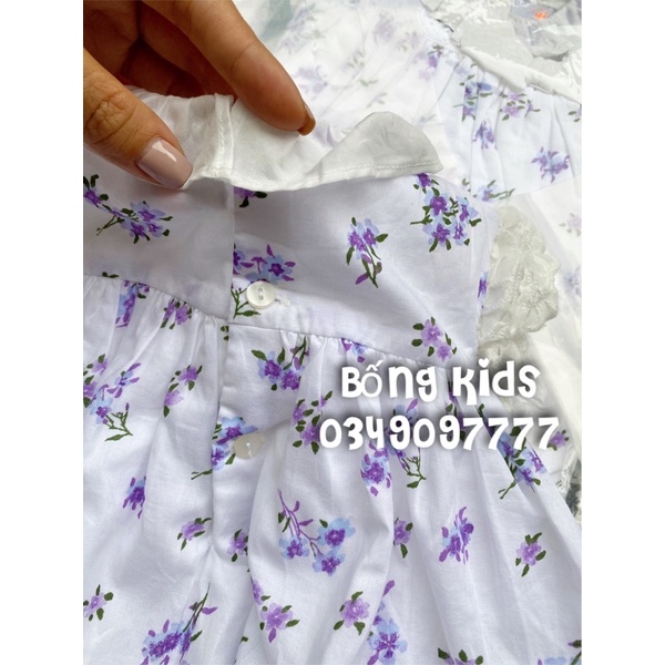 Váy Bé Gái Phối Ren Hoa Tím Jam&amp;Jenny