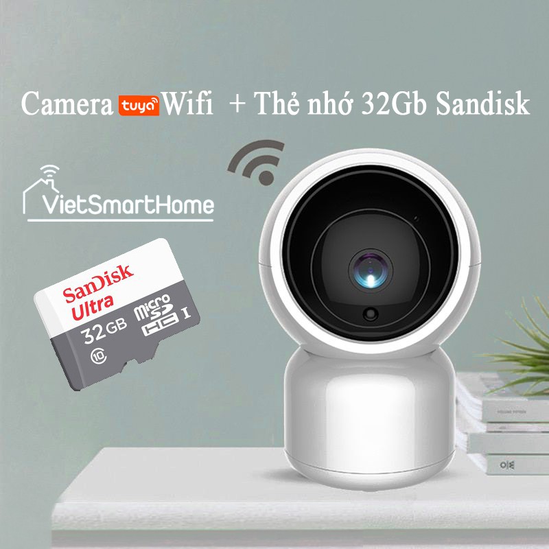 Camera TV-308ZD-2MP Tuya FullHD có cổng LAN , quay 360 độ, hồng ngoại, đàm thoại, cảnh báo chuyển động