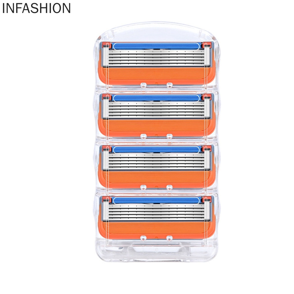 [Hàng mới về] 4 Đầu dao cạo râu 5 lớp thay thế an toàn cho Gillette FUSION