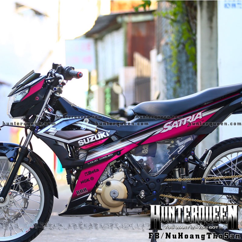 Tem rời cao cấp dán xe Raider. Phối màu hồng cá tính. Không bay màu bong tróc