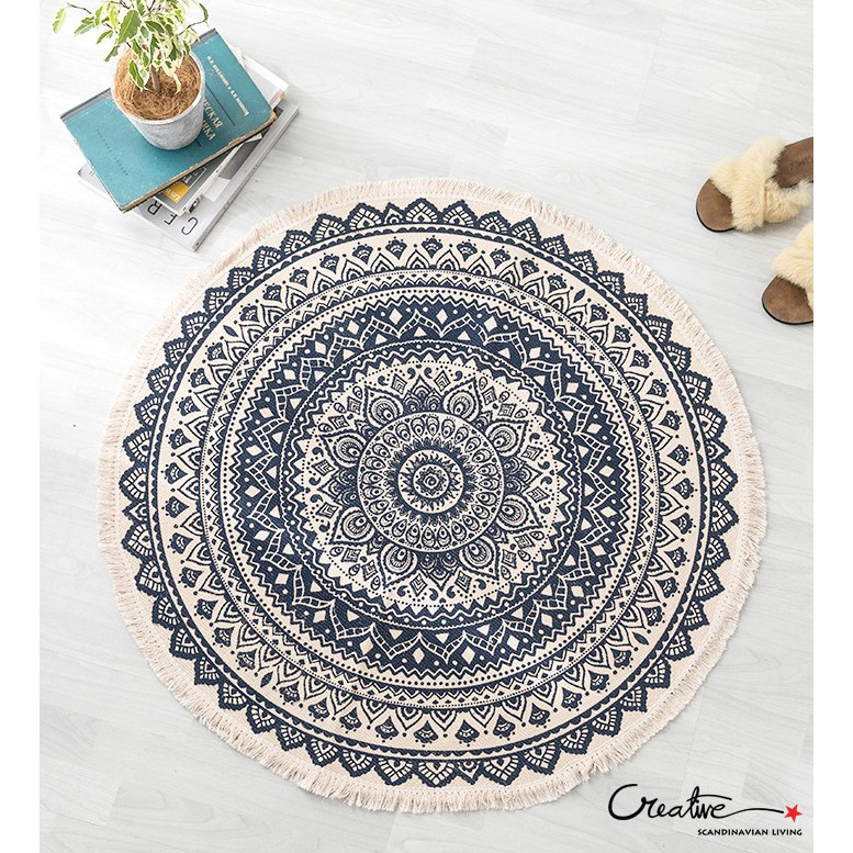 Thảm Phòng Khách Vintage- Thảm Tròn- Thảm Chùi Chân