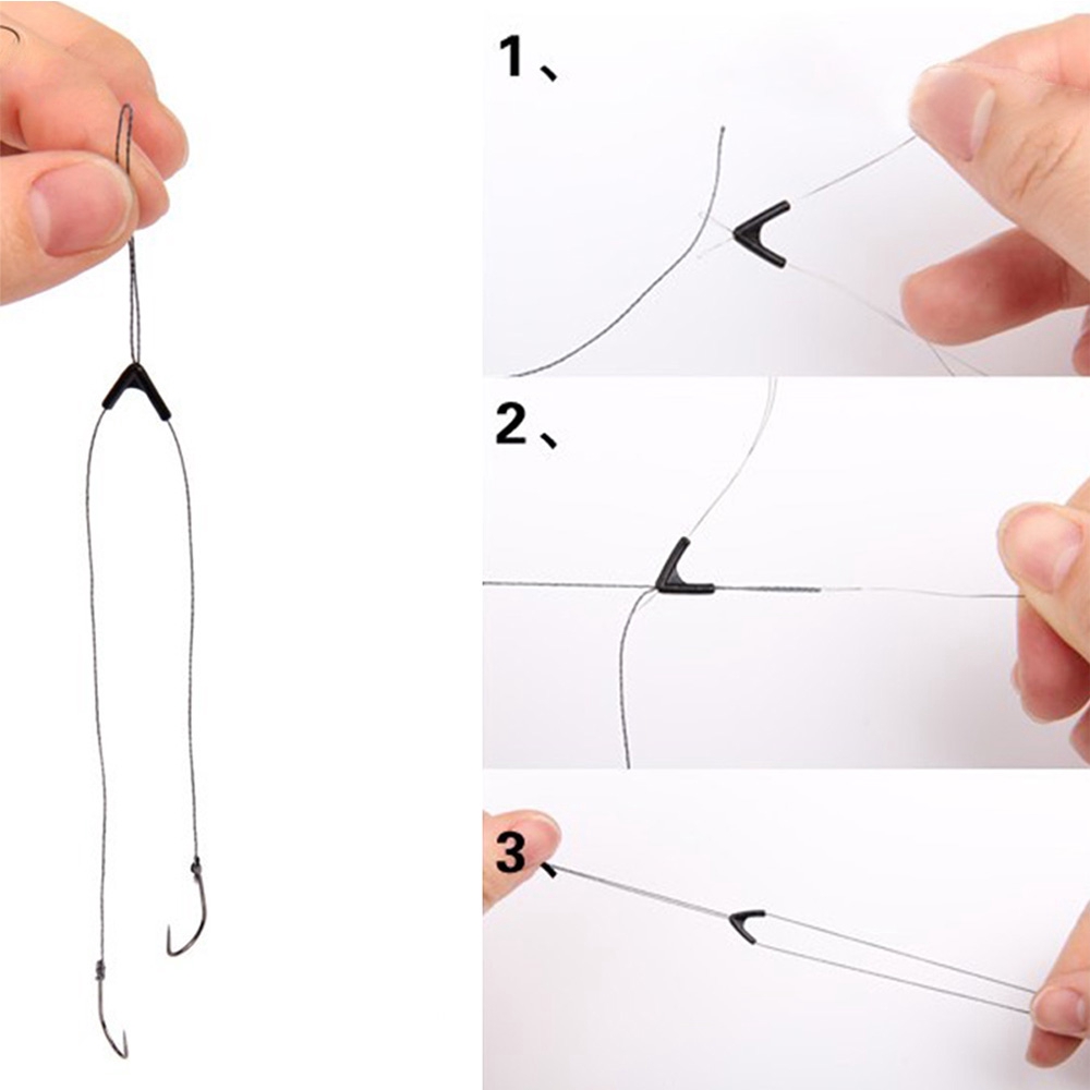 50pcs New Hot swivel space bean tying tool fishing line space bifurcation