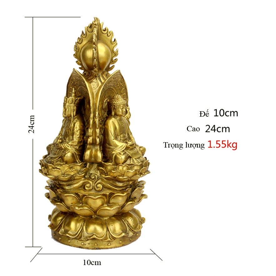 Tượng tam phật bột đá màu