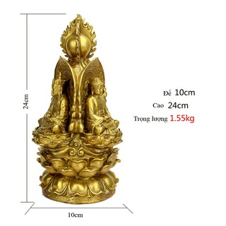 Tượng tam phật bột đá màu