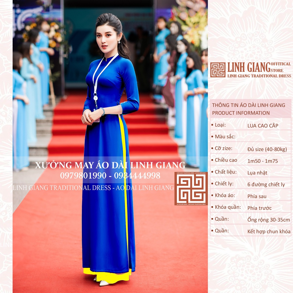 ÁO DÀI MÀU CÔ BAN_ LỤA NHẬT _ CO GIÃN