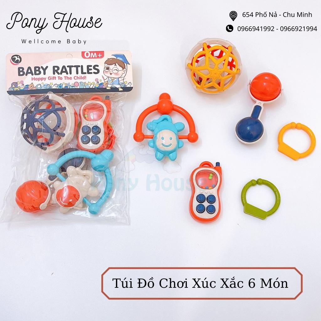 Bộ Đồ Chơi Xúc Xắc Lục Lạc Giúp Bé Tập Cầm Nắm An Toàn Cho Bé 6 Món