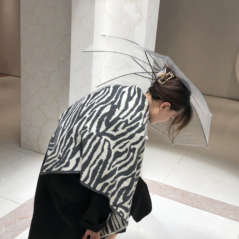 Áo Choàng Len Dệt Kim In Họa Tiết Hổ Phong Cách Hàn Quốc Thời Trang Mùa Đông Cho Nữ