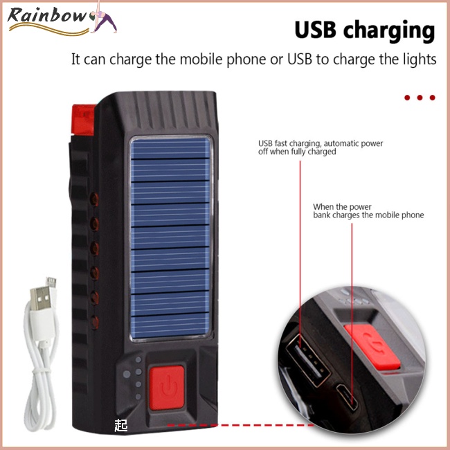 Đèn Led Năng Lượng Mặt Trời 4000mah 4 Chế Độ Kèm Sạc Usb Tiện Dụng Cho Xe Đạp