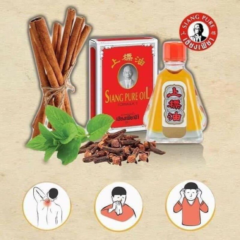 [CHÍNH HÃNG 100%] Dầu Thái Lan Màu Đỏ SIANG PURE OIL 3cc 7cc 25cc