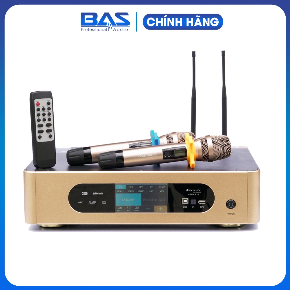 Amply 3in1 dBacoustic Home 8 - Công suất liền vang liền micro nhập khẩu chính hãng