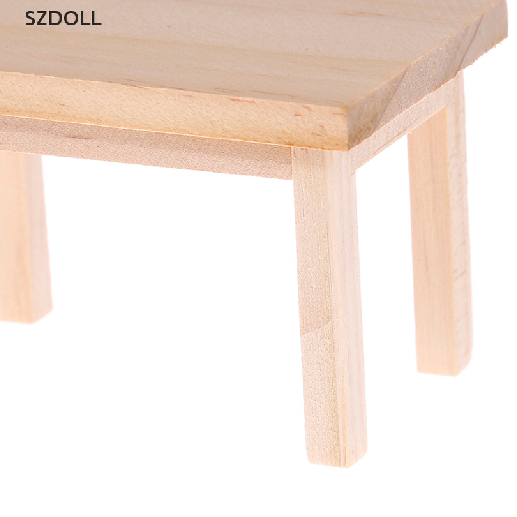 Mô hình bàn gỗ mini trang trí nhà búp bê tỉ lệ 1:12