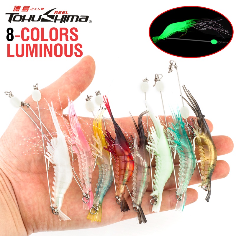 tokushima 1 Mồi Tôm Giả Câu Cá Bằng Nhựa Mềm 8 Màu 8.5cm 6g